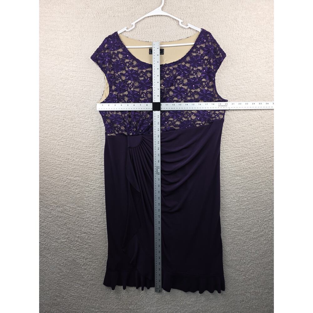 Dressbarn Collection Sequin Lace Front Draped Cocktail Dress Size 16 - Picture 7 of 7